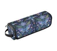 Borsa da viaggio per utensili per capelli e tappetino resistente al calore, grande capacità, organizer per piastra per capelli per Straigheners Curling Iron Dryer Witchy Blue Butterfly Fungo Flower