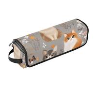 Borsa da viaggio per utensili per capelli e tappetino resistente al calore, impermeabile, custodia da viaggio per ferri da stiro, piastre, ferri arricciacapelli, simpatici gatti somali e fiori in