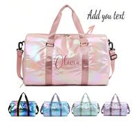 Borsa da viaggio personalizzata con laser colorato, borsa per la notte, grande borsa da ballo, borsa da viaggio per il fine settimana, borsa da palestra, regalo di compleanno, ritorno a scuola, regalo