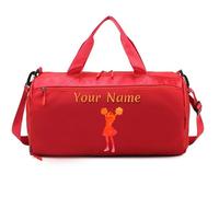 Borsa da viaggio personalizzata con testo del nome con foto, borsa da viaggio personalizzata con tasche bagnate e asciutte e scomparto per scarpe, borsa da palestra per danza personalizzata