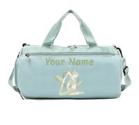 Borsa da viaggio personalizzata con testo del nome con foto, borsa da viaggio personalizzata con tasche bagnate e asciutte e scomparto per scarpe, borsa da palestra per danza personalizzata