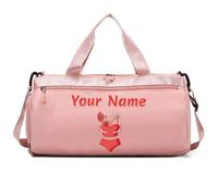 Borsa da viaggio personalizzata con testo del nome con foto, borsa da viaggio personalizzata con tasche bagnate e asciutte e scomparto per scarpe, borsa da palestra per danza personalizzata