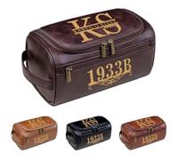 Borsa da viaggio personalizzata da uomo, kit Dopp in pelle personalizzato con nome inciso, organizer per papà, marito, testimoni dello sposo, compleanno, Natale, festa del papà