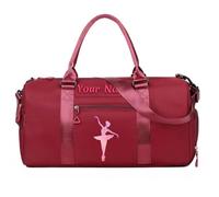 Borsa da viaggio personalizzata per la danza con nome, testo e foto, borsa da viaggio fitness per balletto personalizzata, borsa per il weekend bagnata e asciutta personalizzata