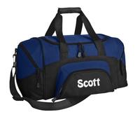 Borsa da viaggio personalizzata, uomo e donna, borsa sportiva personalizzata con nome monogrammato, calcio, basket, baseball, calcio, True Royal/Nero