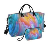 Borsa da viaggio piacevole con composizione a flusso di vernice, borsa da viaggio per il fine settimana, per la notte, palestra, sport, borsone con cinghia regolabile per yoga impermeabile,