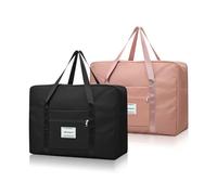Borsa da viaggio pieghevole, 2 pezzi, impermeabile, leggera, per le vacanze, da viaggio, per le donne, 41 x 34 x 14 cm, 2 pz, M-41x34x14CM, Impermeabile leggero