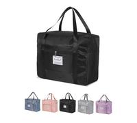 Borsa da Viaggio Pieghevole, 3 Dimensioni, Impermeabile in Tessuto Oxford, Compatibile con Trolley 18-24 Pollici, con Tasca per Accessori (black, 53 * 38 * 19CM)