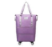 Borsa da Viaggio Pieghevole 60L Borsa Sportiva Pieghevole con Ruote Rimovibili Borse Leggero ed Estensibile, Adatto per Week-end, Notte, Vacanze, Shopping, Palestra, viola., Se référer au descriptif,