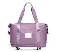 Borsa da viaggio pieghevole for bagagli asciutti e bagnati, borsa a tracolla leggera portatile, yoga fitness donna con ruote Per Sport Fitness(Light Purple)