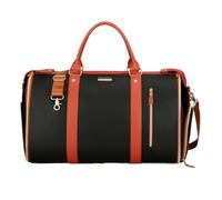 Borsa da viaggio pieghevole, grande capacità, impermeabile, in pelle, con scomparti multipli, design in pelle PU, per viaggi d'affari, attività all'aperto, fitness, elegante, per viaggiatori, 53,3 x