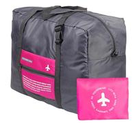 Borsa da viaggio pieghevole per borsa da palestra sportiva grande borsa da viaggio in nylon per uomo, donna 32 litri, rosa, 32 L, Normale