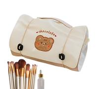 Borsa da viaggio pieghevole per trucchi, leggera, multistrato, pratica custodia con cerniera, organizer da viaggio con maniglia per il trasporto, per oggetti personali, imballaggio, routine e viaggi a