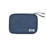 Borsa da viaggio portatile con cerniera, porta cuffie, caricabatterie, organizer for documenti Organizer Cavi(Blue02)