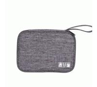 Borsa da viaggio portatile con cerniera, porta cuffie, caricabatterie, organizer for documenti Organizer Cavi(Gray)