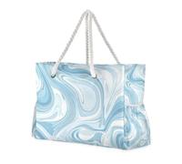 Borsa da viaggio portatile fluida azzurra, sport con tasche laterali borsa per oggetti personali per viaggio palestra vacanza