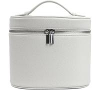 Borsa da viaggio portatile in pelle Makeup Bag Removable Makeup Bag with Separate Wash Compartment Unisex, Green, Minimalist, Bianco, 20x14x16cm, alla moda