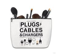 Borsa da viaggio portatile in tela per caricabatterie e cavi All My Charging Stuff Bag per donne ragazze borsa portatile trucco cosmetico, Carica 4