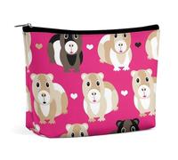 Borsa da viaggio portatile per il trucco, borsa cosmetica di grande capacità con cerniera, borsa da toilette impermeabile in pelle PU, astuccio per cosmetici per donna, animale domestico a forma di po