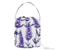 Borsa da viaggio portatile per lavori a maglia, con fiori rossi e peschi, per lavori a maglia, Viola Campo Lavanda Floreale, Taglia unica