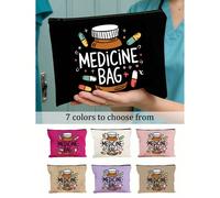 Borsa da viaggio portatile per lo stoccaggio, organizer per pillole con cerniera in 7 colori, borsa per il trucco e scatola per medicinali carina, adatta per farmaci, vitamine e articoli da toeletta, 