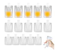 Borsa da viaggio portatile per trucco fluido, 2025, sacchetti liquidi aggiornati per viaggi, sacchetti liquidi ricaricabili per shampoo, balsamo, lozioni e sapone (mix, 15 pezzi)