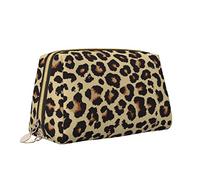 Borsa da viaggio portatile per trucco per donna, design divertente modello leopardo Borsa per cosmetici grande in pelle impermeabile Borsa da toilette Borsa per trucco per cosmetici Accessori essenzi