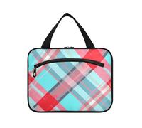 Borsa da viaggio quadrata rossa e blu per le donne con gancio, accessori di design borsa da toilette per le donne must campeggio bolso para maquillaje L