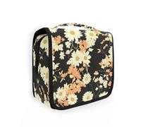 Borsa da viaggio retrò giapponese margherita bianca con gancio per appendere borse cosmetici essenziali per le donne accessori da viaggio