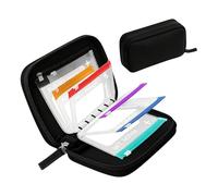 Borsa da viaggio riutilizzabile con 14 tasche interne con cerniera, per medicinali, ideale per vitamine settimanali, portatile, per uso quotidiano, grande capacità (nero, B)