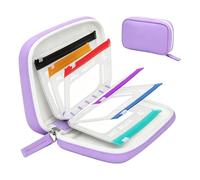 Borsa da viaggio riutilizzabile con 14 tasche interne con cerniera, per medicinali, ideale per vitamine settimanali, portatile, per uso quotidiano, grande capacità (viola, B)