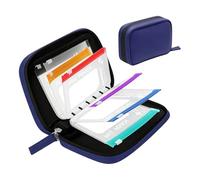 Borsa da viaggio riutilizzabile con 14 tasche interne con cerniera, per medicinali, ideale per vitamine settimanali, portatile, per uso quotidiano, grande capacità (blu navy, B)