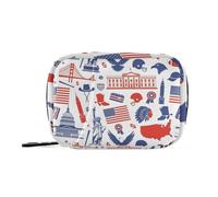 Borsa da viaggio romantica Statua della Libertà con scomparti staccabili Riutilizzabile Portapillole Organizer 3 volte al giorno per borsa