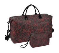 Borsa da viaggio rossa per Halloween, con tracolla regolabile, pieghevole, per il fine settimana, rosso, Halloween, web, 1 size
