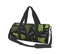 Borsa da viaggio rotonda Borsa da palestra al basilico timo aneto e rosmarino per uomo Borsa sportiva da donna
