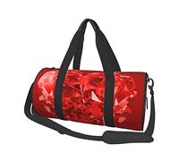 Borsa da viaggio rotonda Borsa da palestra con cuore rosso diamante per uomo Borsa sportiva da donna