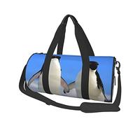 Borsa da viaggio rotonda Borsa da palestra con due simpatici pinguini per uomo Borsa sportiva da donna