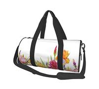 Borsa da viaggio rotonda Borsa da palestra con farfalla fiore Iris per uomo Borsa sportiva da donna