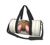 Borsa da viaggio rotonda Borsa da palestra con foro in legno coniglietto pasquale per uomo Borsa sportiva da donna