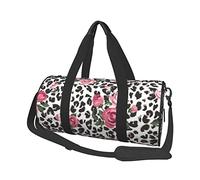 Borsa da viaggio rotonda Borsa da palestra con motivo leopardato rosa rosa carino mix per uomo Borsa sportiva da donna