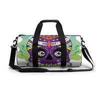 Borsa da viaggio rotonda Borsa da palestra Flame Purple Bones per uomo Donna Borsone Borsa sportiva