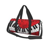 Borsa da viaggio rotonda Borsa da palestra per pianoforte con nota musicale per uomo Borsa sportiva da donna