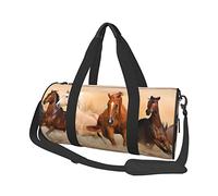 Borsa da viaggio rotonda Cavallo da corsa nel deserto Tempesta di sabbia Borsa da palestra per uomo Borsa da donna Borsa sportiva