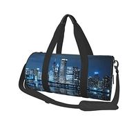 Borsa da viaggio rotonda città di notte Borsa da palestra per uomo Donna Borsone Borsa sportiva