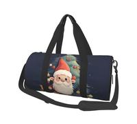 Borsa da viaggio rotonda con coppia di cani romantici, grande capacità, resistente, per vacanze, palestra, brevi viaggi, Gnomi invernali di Natale, Taglia unica