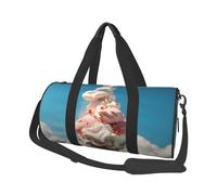 Borsa da viaggio rotonda con coppia di cani romantici, grande capacità, resistente, per vacanze, palestra, brevi viaggi, Gelato Nuvoloso, Taglia unica