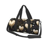 Borsa da viaggio rotonda con coppia di cani romantici, grande capacità, resistente, per vacanze, palestra, brevi viaggi, Amore incandescente, Taglia unica