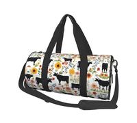 Borsa da viaggio rotonda con stampa del Santuario della fattoria del bestiame, borsa da viaggio in tela, impermeabile e resistente agli strappi. Borsa da viaggio pieghevole per il fine settimana