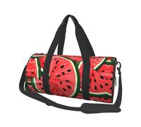 Borsa da viaggio rotonda con stampa di anguria rossa, borsa da viaggio per la notte, impermeabile e resistente agli strappi. Borsa da viaggio pieghevole per il fine settimana