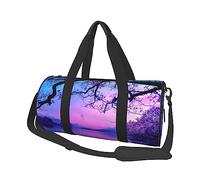 Borsa da viaggio rotonda con stampa tramonto sull'acqua, borsa da viaggio rotonda, borsa da palestra, fitness, borsa da allenamento, nera, taglia unica, Nero , Taglia unica